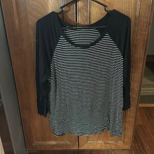 Maurice’s Black and White Striped Shirt